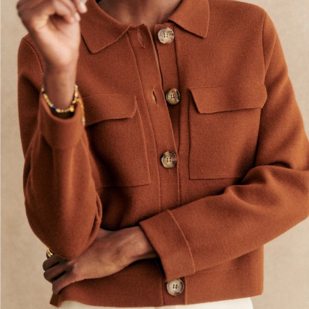 Sezane Betty Cardigan in hazelnut